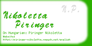 nikoletta piringer business card